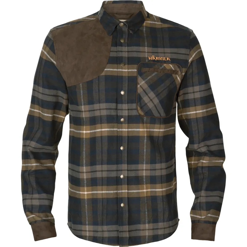 Sichere Zahlung Härkila Hemd Jarne Shooting L/S, Dark Olive